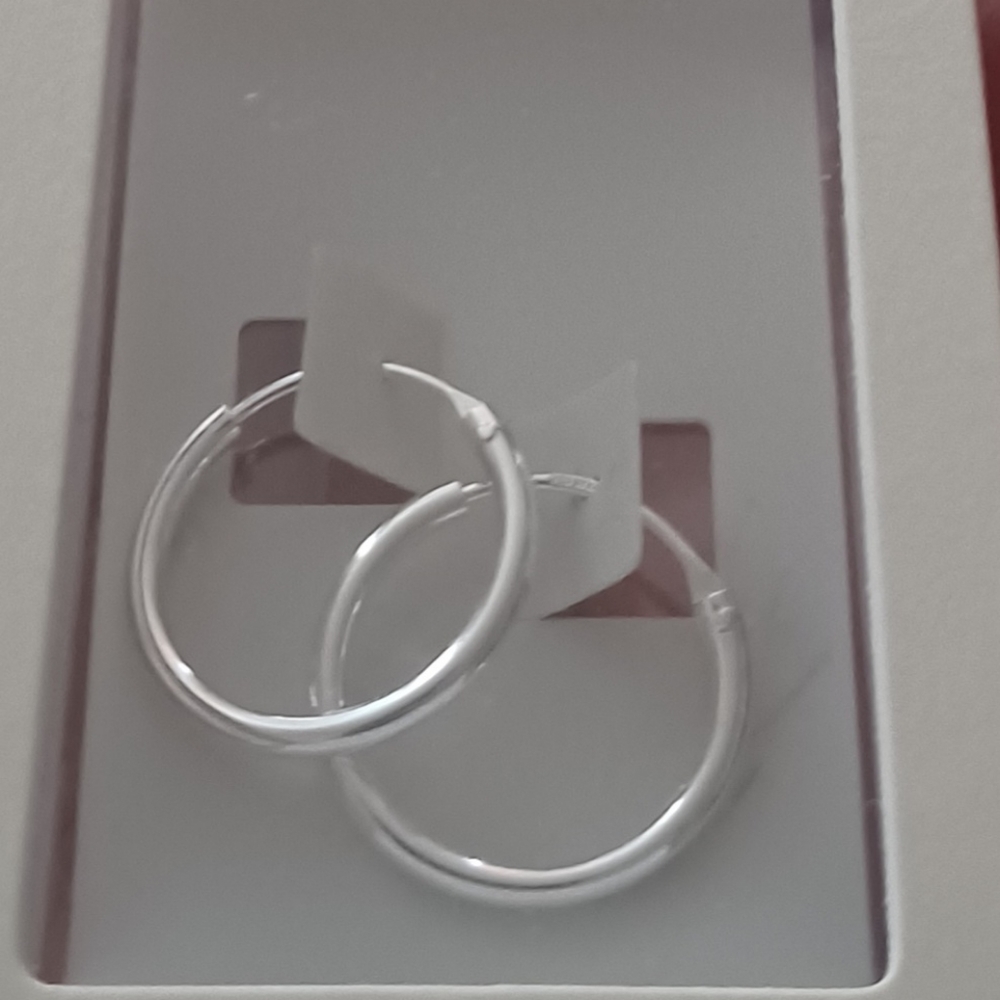 I AM STERLING SILVER BOHEMIAN 3/4 INCH ETCHED HOOP HOOPS EARRINGS NEW IN BOX
